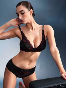 EmpressEnvy Whimsical Bachelorette Grown Women Fits Lace Lingerie Bra With Front Closure