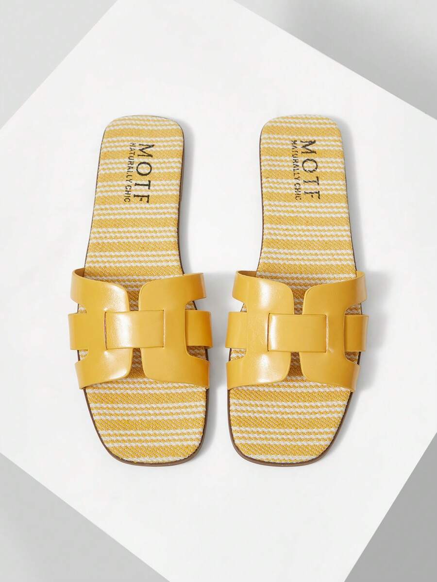 MOTF PREMIUM 女士舒适简约百搭平底凉鞋 - 黃色 - 查看 1