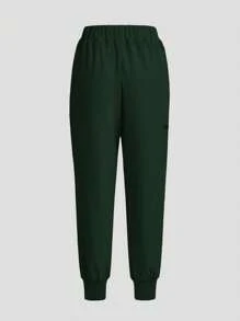 TaskEZ 纯色立领上衣和系带口袋裤手术服套装