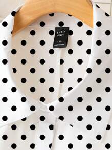 EMERY ROSE Plus Size Polka Dot Dress, Fashionable For Summer - Multicolor - View 3