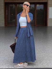 DAZY Conjunto de dos piezas para mujer para uso diario - Azul - Ver 6