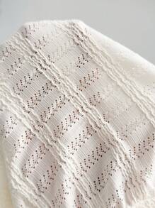 Florisole Chemise à col cordonnet, ajourée, avec broderie