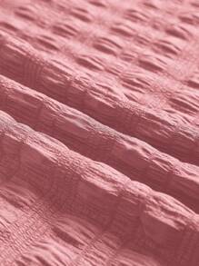 Modelyn 女士纯色纽扣半襟长袖褶裥衬衫