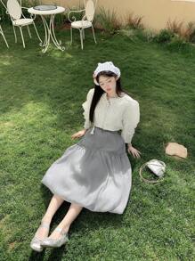 DAZY Women's Casual Loose Mesh Versatile Summer Skirt