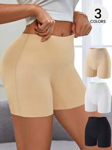 SHEIN 3pcs/Set Women Casual Shaping Shorts, Multiple Colors