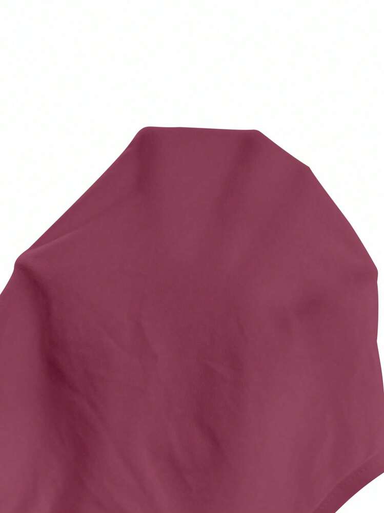 EMERY ROSE Women's Short Sleeve V-Neck Solid Color T-Shirt, Fashionable For Summer - Red - View 7