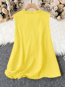 Linhara Plus Size Solid Color Sleeveless Shirt, Fashion Suitable For Summer