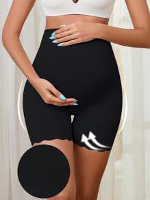 BloomMama 孕妇简约纯色高腰无缝内裤 - 黑色 - 查看 3