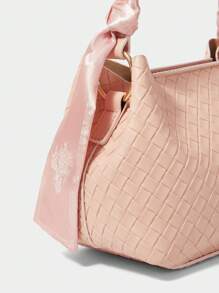 SHECARRY 女士时尚手提包，采用围巾设计，适合日常通勤 - 粉色 - 查看 5