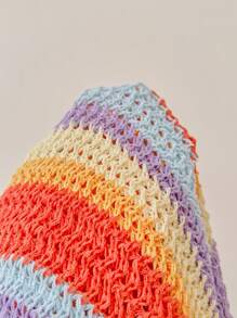 Skyraze Women's Striped Micro Hollow Beach Vacation Dress,Hawaii Women Outfits - Multicolor - View 6