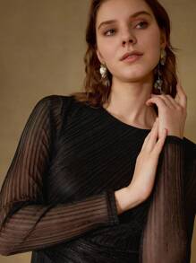 MOTF PREMIUM FLOWY TEXTURED SLEEVELESS DRESS - Black - View 6