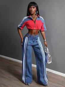 Slaydiva Modische Damenjeans, geeignet für den Sommer