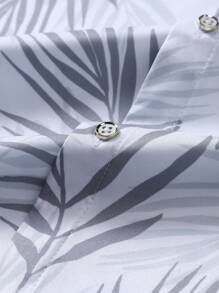 Manfinity RSRT 男士夏威夷衬衫和短裤两件套，夏季时尚 - 淺灰色 - 查看 5