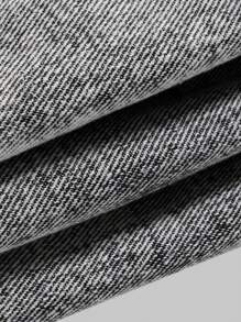 Girls' Stylish Casual Soft Washed Denim Pleated Mini Skirt With Bowknot Decor, Comfortable And Fashionable For Vacation, Summer - Black - View 9