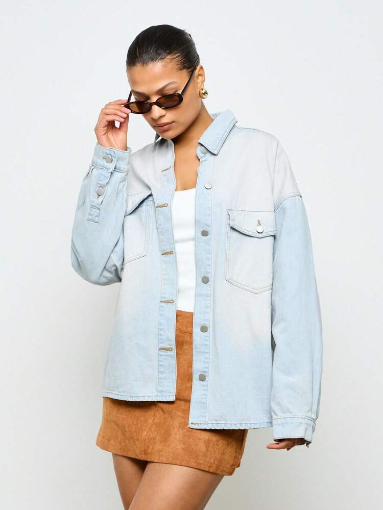 Oversized Denim Shirt Light Wash