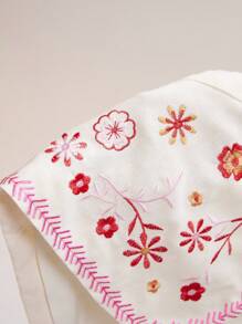 Easelle 假日风刺绣上衣 海滨粉色假日 - 白色 - 查看 8