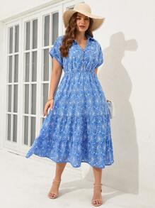 SHEIN Clasi 大码女式花卉图案蝙蝠袖前扣荷叶边下摆夏季连衣裙女式婚礼宾客连衣裙女式花卉连衣裙工作服女式休闲连衣裙女式大码连衣裙女式连衣裙女式正式连衣裙夏季连衣裙连衣裙大码连衣裙度假服大码连衣裙母亲节连衣裙女式连衣裙复活节海滩装女士春季服装圣帕特里克复活节连衣裙女式海滩度假春假狂欢装节日音乐会服装女式春假连衣裙飘逸连衣裙花卉连衣裙女式毕业礼服