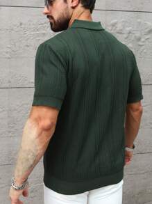 Manfinity CityGents Camisa tipo polo de manga corta y cuello casual de punto llana para hombre