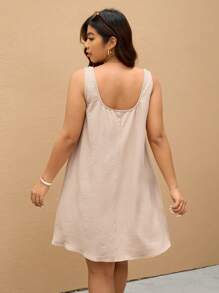Elaquor Vestido sin mangas de unicolor talla grande, de moda para el verano