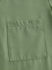 TaskEZ Uniform Set: V-Neck Short Sleeve Tailored Blouse And Drawstring Straight Leg Casual Pants, Scrub Sets - Mint Green - View 6
