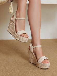 Styleloop Women's Summer Casual Platform Wedge Sandals - Beige - View 5