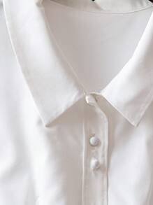 Franclia Đầm bodycon màu trơn dài vừa phải dành cho nữ - trắng - Xem 5