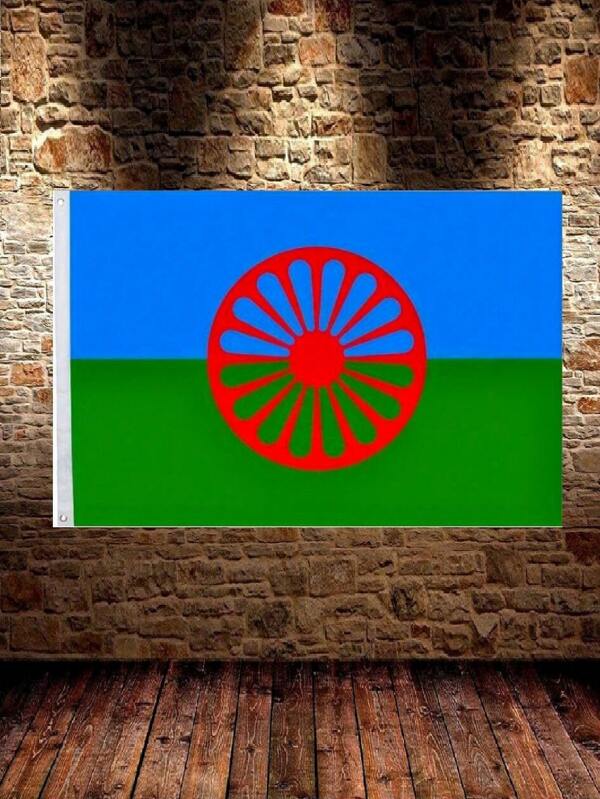SHEIN 1 szt. 2x3ft/3x5ft Romani Peoples Banner, Flaga do dekoracji wnętrz i na zewnątrz, Dekoracja domu, Dekoracja zewnętrzna, Dekoracja podwórka, Dekoracja ogrodu