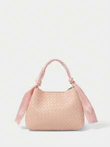 SHECARRY 女士时尚手提包，采用围巾设计，适合日常通勤 - 粉色 - 查看 1