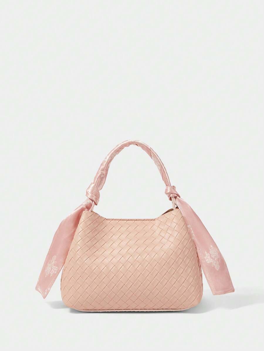 SHECARRY 女士时尚手提包，采用围巾设计，适合日常通勤 - 粉色 - 查看 1