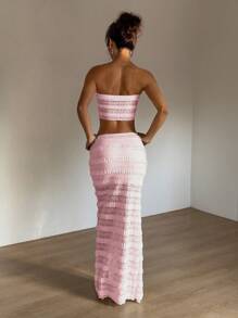 Sunnyshic Women Two Pieces Outfits For Daily Wear - Pink - View 2