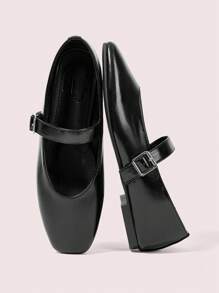 CUCCOO DOLLMOD Women's Simple & Practical Versatile Flat Dance Shoes, Korean & Japanese Style - Black - View 2