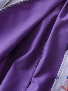 SHEIN LUNE Sifon Marime Plus Rochie Eleganta Romantica Asimetrica Decolteu Floral - Violet - Vizualizare 3