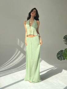 Aloruh Women Two Pieces Outfits For Daily Wear - Green - View 1