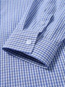 Manfinity Mode 男士休闲格子前扣长袖衬衫 - 彩色 - 查看 7