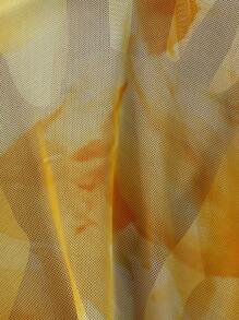 Rafferiza Đầm dài tay in họa tiết thanh lịch thả vai cho nữ - Màu vàng - Xem 7