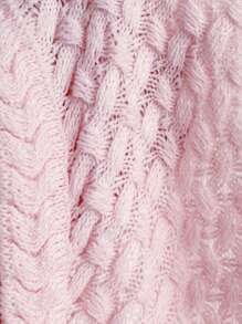 Sweetra Summer Girls Cute Deep V-Neck Hollow Out Knitted Vest, Flattering & Stylish - Pink - View 4