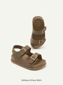 Cozy Pixies 1 par de sandalias planas suaves de verano, de moda versátil, con cierre de gancho y bucle, estilo casual y lindo para niños pequeños