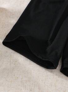 3 pièces/Set Shorts leggings élastiques polyvalents tout-allant/de sortie noirs pour filles