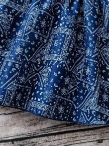 SHEIN Young Girl 2pcs Sets: Fashionable Casual Round Neck Camisole & Floral Print Suspender Dress, Playful And Cute For Outdoor Activities, Daily Wear, Farmhouse Life - Blue - View 5