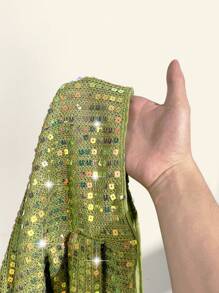 Amplova Top de tirantes con cuello drapeado y espalda con lazo, sexy, para mujer, ideal para vacaciones de verano - Verde - Ver 5