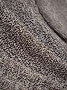 Franclia 女士休闲半透视V领开衫，春夏 - 深灰色 - 查看 6