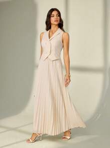 SHEIN Tall 女士日常两件套服装 - 米色 - 查看 8