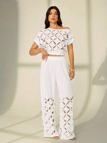 SHEIN Tall Conjuntos de dos piezas para mujer para uso diario - Blanco - Ver 6