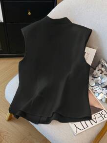 SHEIN Clasi 女士无袖优雅开衫 - 黑色 - 查看 2