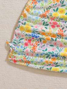 3pcs/Set Floral Print Bikini Set, Vacation Style, Random Print Young Girl Summer Outfits Young Girls Sets Bathing Suits For Teens Sets Summer Bathing Suits 1pc For Teens Bathing Suits For Teens Teen Girls Bikini Sets