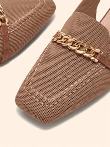 CUCCOO BASICS 圣诞节日常穿着的后带平底乐福鞋