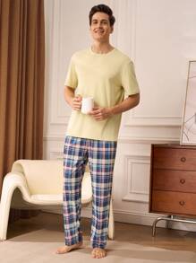 男士休闲格子休闲裤