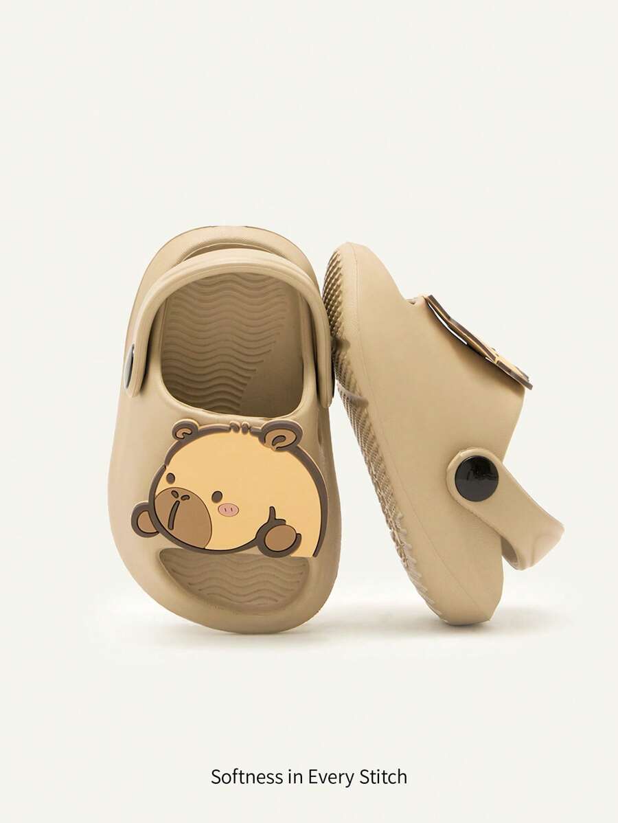 Cozy Pixies 1 Pair Cute Toddler's Outdoor Fashionable Animal Pattern Soft Bottom Non-Slip Breathable Sandals - Khaki - View 1