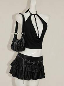 SHEIN ICON 女士纯色镂空时尚背心，适合夏季