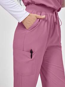 TaskEZ Scrub Uniform Set: Short Sleeve V-Neck Top And Long Pants